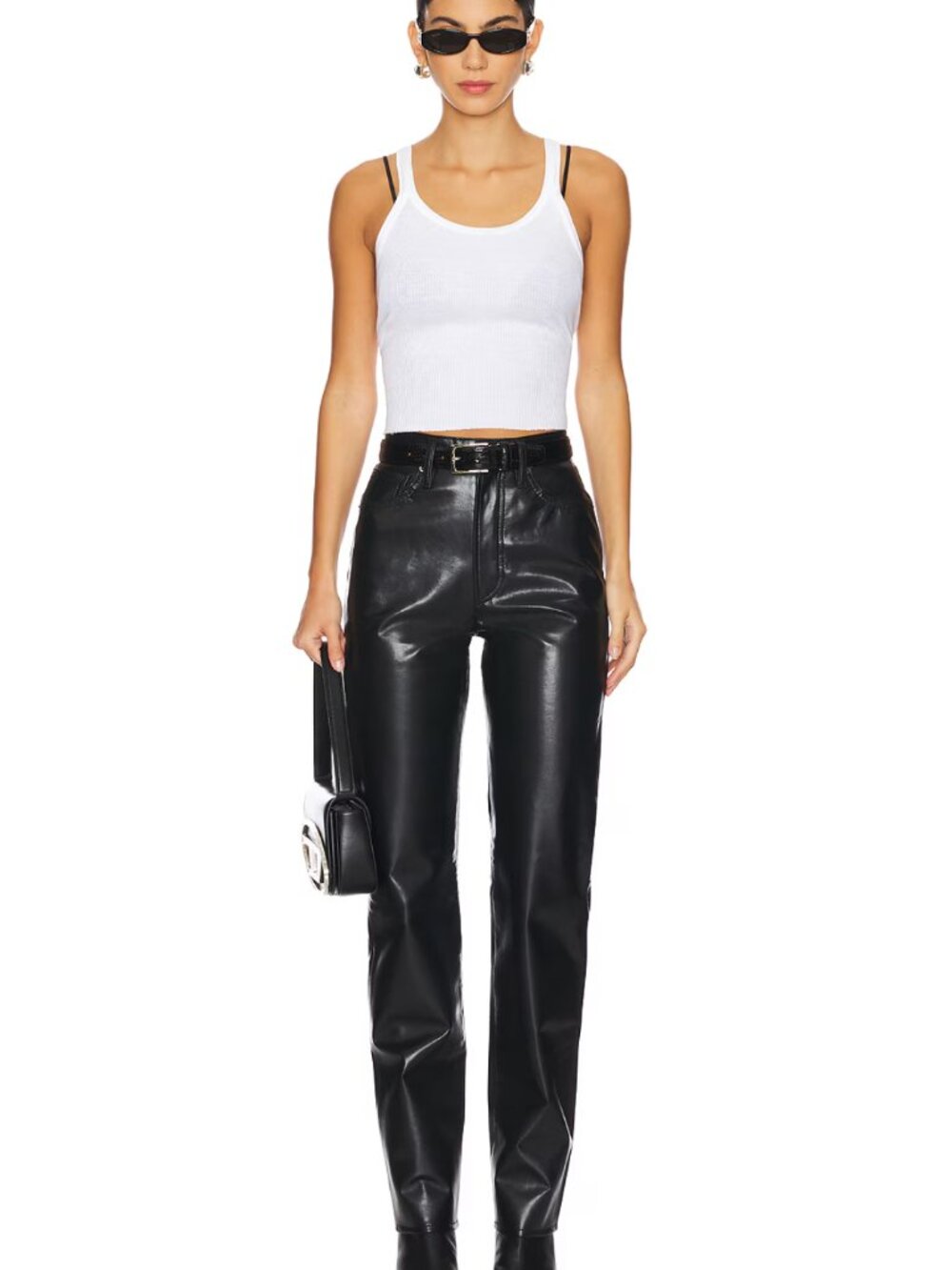 Agolde 90's Pinch Waist Leather Pants - Size 25, Detox